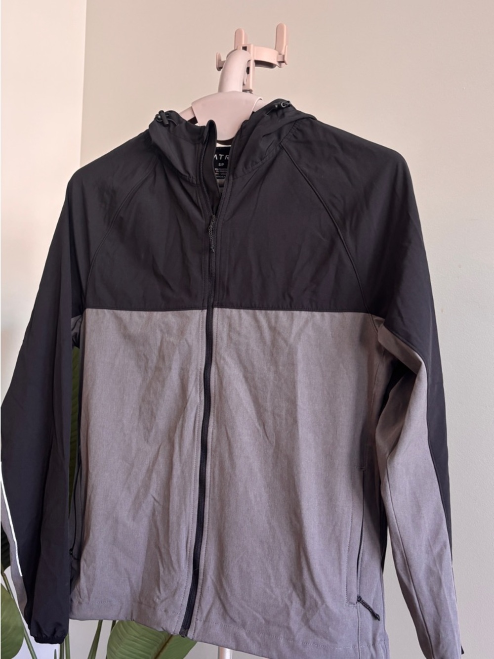 Matix Two-Tone Black and Gray Windbreaker Jacket